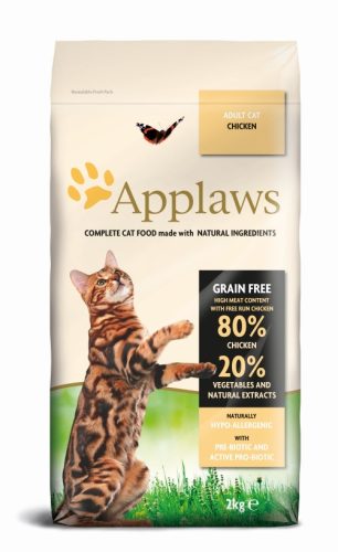 Applaws Cat Adult- Grain Free - Felnőtt   Száraz Macskaeledel - Gabona mentes - Csirke  80% - Zöldség 20 %  -2kg
