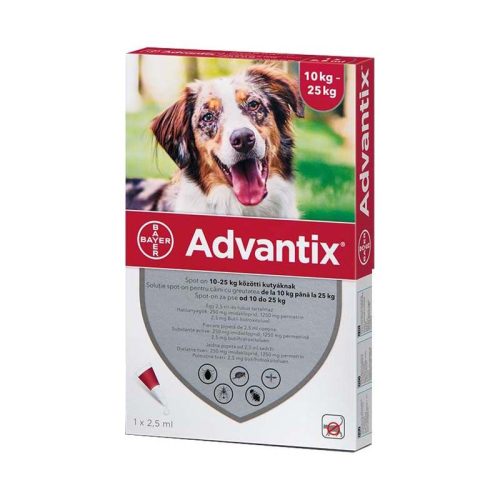 Advantix spot on 10-25 kg közötti kutyáknak A.U.V. 1 x 2,5 ml