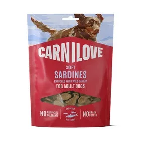   CARNILOVE DOG SEMI MOIST SNACK SARDINIA & GARLIC- SZARDÍNIA HÚSSAL ÉS FOKHAGYMÁVAL 200G