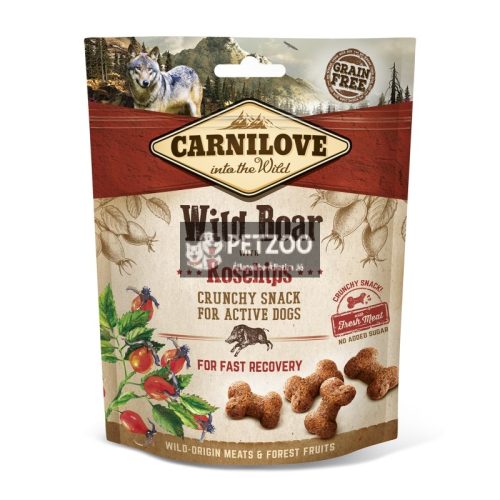 CARNILOVE DOG CRUNCHY SNACK WILD BOAR & ROSEHIPS- VADDISZNÓ HÚSSAL ÉS CSIPKEBOGYÓVAL 200G