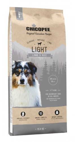 Chicopee CNL Dog Adult Light Lamb&Rice - Felnőtt Light Száraztáp - Bárány és Rizs 15kg