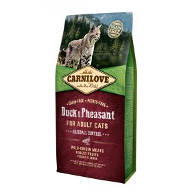    Carnilove - for   Adult Cats - Hairball Control -  Felnőtt Macska szárazeledel – Kacsa&Fácán - Szőroldó -Gabona menteses- burgonya mentes    6kg