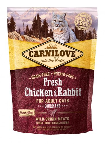 Carnilove Fresh Cat Adult Chicken&Rabbit - Csirke&Nyúl - Gourmand 400g