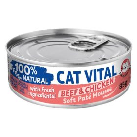   -Cat Vital konzerv mousse marhával és csirkével felnőtt macskáknak 85g