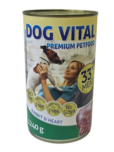 Dog Vital konzerv rabbit&heart 1240gr