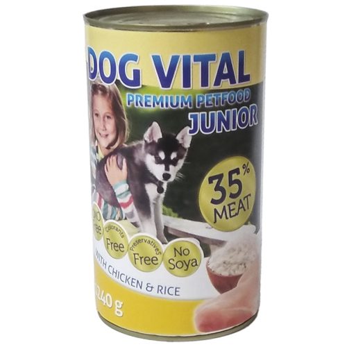 Dog Vital Junior konzerv chicken&rice 1240gr