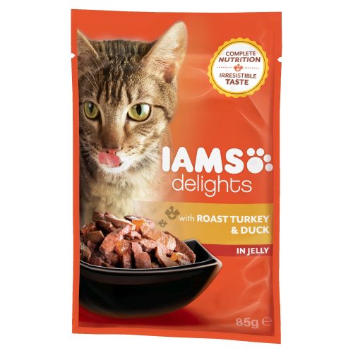 Iams Cat Delights Sült Pulykahús És Kacsahús Aszpikban 85gr