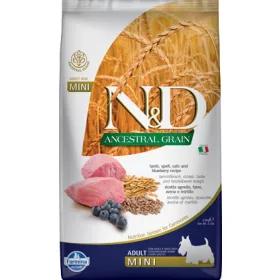   N&D Dog Ancestral Grain bárány, tönköly, zab&áfonya adult mini 2,5kg