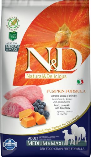 N&D Dog Grain Free bárány&áfonya sütőtökkel adult medium/maxi 2,5kg