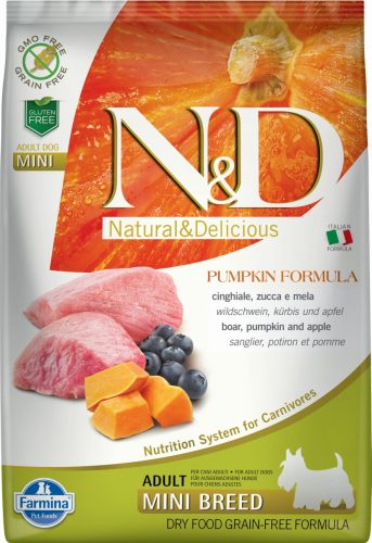 N&D Dog Grain Free vaddisznó&alma sütőtökkel adult mini 7kg