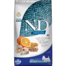   N&D Dog Ocean tőkehal, tönköly, zab&narancs adult mini 2,5kg