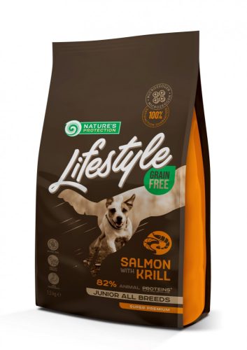 Natures Protection Lifestyle Dog Grain Free Junior Salmon with krill 1,5kg