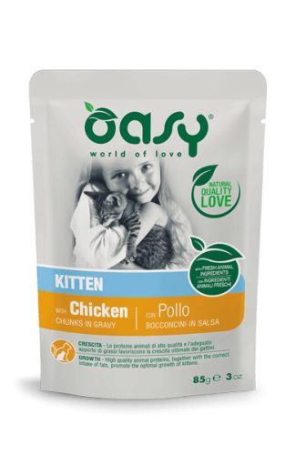 Oasy Cat Alutasakos Chunks in Gravy Kitten Chicken 85g