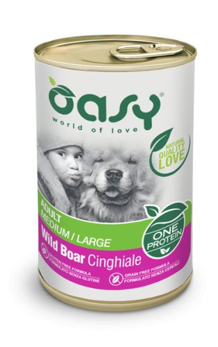 Oasy Dog Konzerv OP Adult Medium/Large Wild Boar 400g