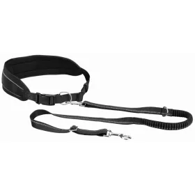   Póráz Derékra Rögzíthető Övvel Futáshoz 75-120cm/9 cm, 1,2-1,5m/25mm Fekete