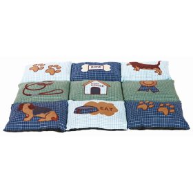   Fekhely több lapból álló macskás (patchwork) 80x55cm Kék/Zöld