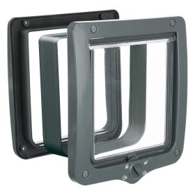 Macskaajtó 4 utas alagúttal XL 24x28cm szürke