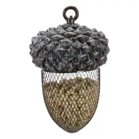 Kültéri Madáretető Makk Fém 700ml 14x22cm Barna/Fehér