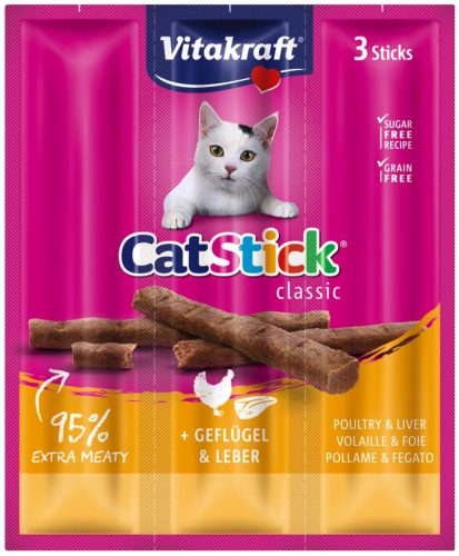 Vitakraft Cat Stick Jutalomfalat Mini Szárnyas & Máj 3x6g