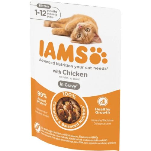 Iams Delights Kitten Csirke Falatkák Ízletes Szószban nedves macskatáp 85g IAMSCAT16