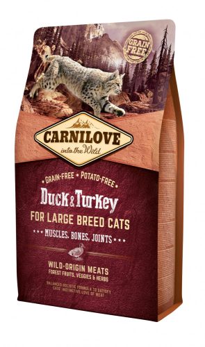 Carnilove Cat Adult Duck&Turkey Large - Kacsa&pulyka – Muscles, Bones, Joints 2kg