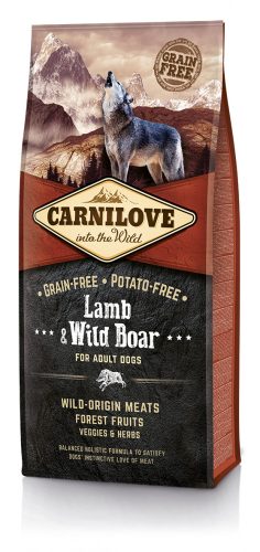 Carnilove Dog Adult Lamb&Wild boar - Felnőtt Száraztáp - Bárány és Vaddisznó 12kg