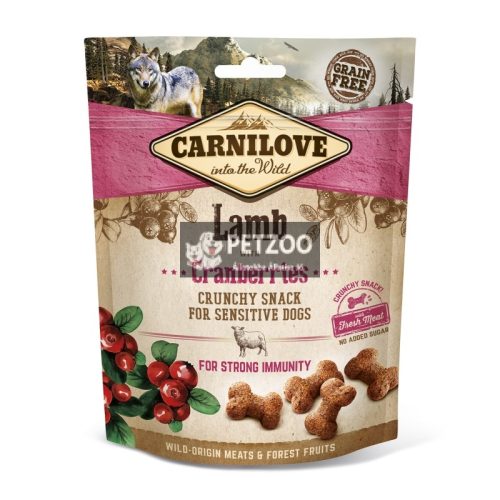 CARNILOVE DOG CRUNCHY SNACK LAMB & CRANBERRIES- BÁRÁNY HÚSSAL ÉS VÖRÖS ÁFONYÁVAL 200G