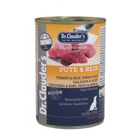 Dr.Clauders Dog Konzerv Selected Meat Pulyka&Rizs 400g